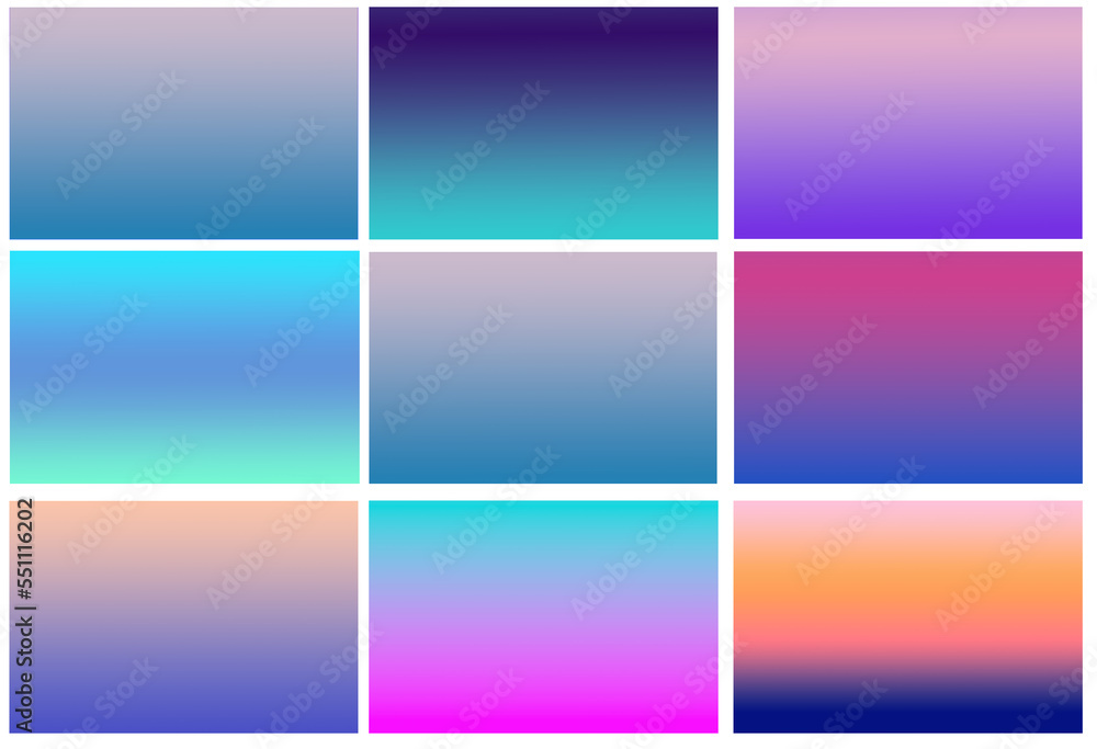 illustration set of gradient backgrounds in blue colors. banner, advertising sign, website design. Background or screensaver for a smartphone.