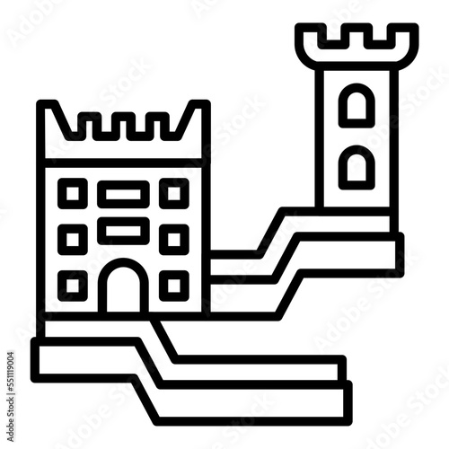 Great Wall of China Icon Style