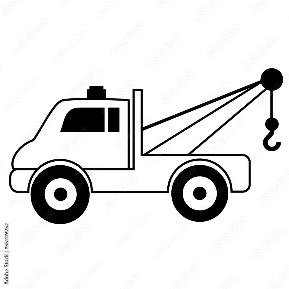 Tow truck line drawing Tow truck line drawing