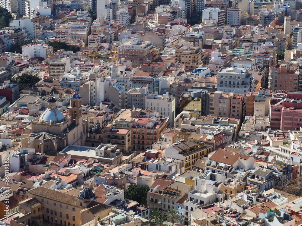 Aerial view of Alicante residential district. Valencia, Spain