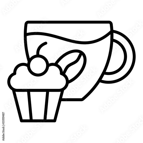 Coffee Muffin Icon Style