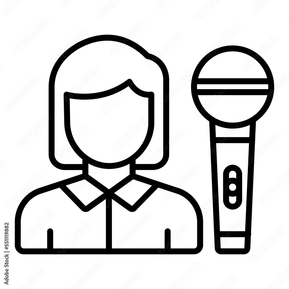Obraz premium Journalist Female Icon Style