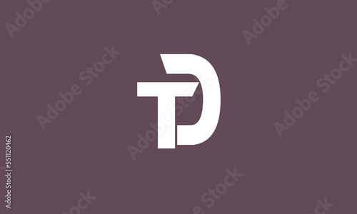 TD, DT,Abstract initial monogram letters alphabet logo design