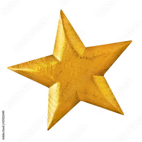 Canvastavla Goldener Stern und Hintergrund transparent  PNG cut out