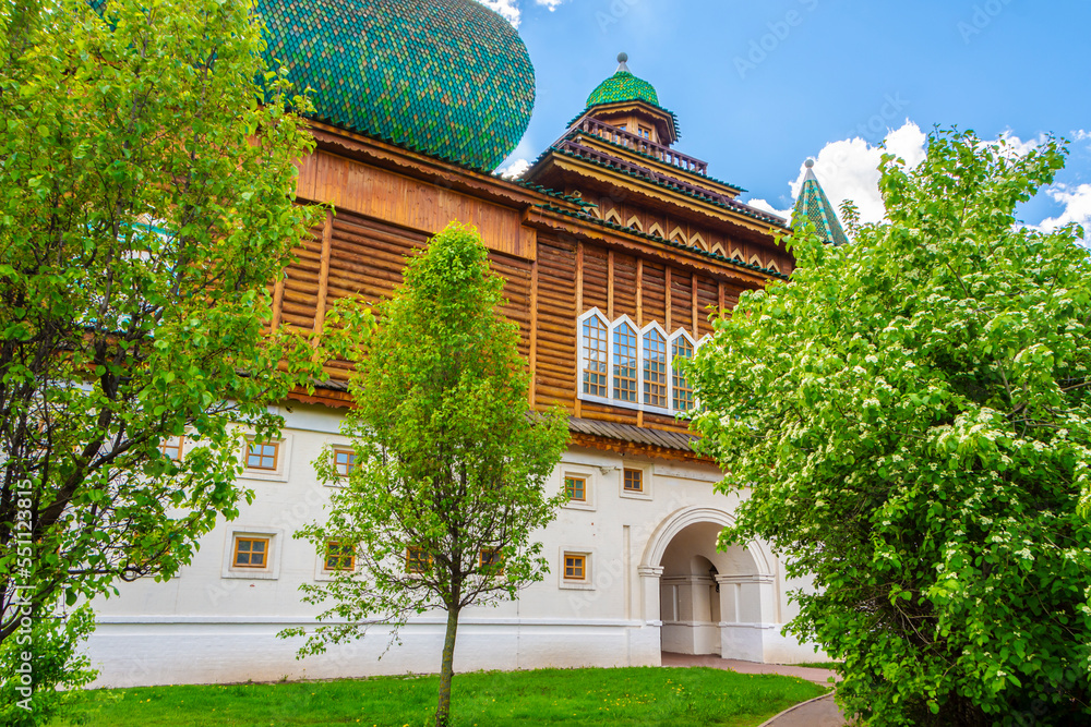 Moscow, Russia - June 2022: Palace of Tsar Alexei Mikhailovich in Kolomenskoye park