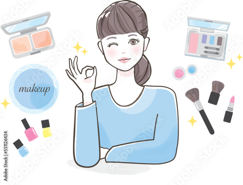 メイクアップのイメージイラスト素材