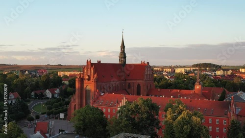 The Roman Catholic Diocese of Pelplin at sunset, Poland photo