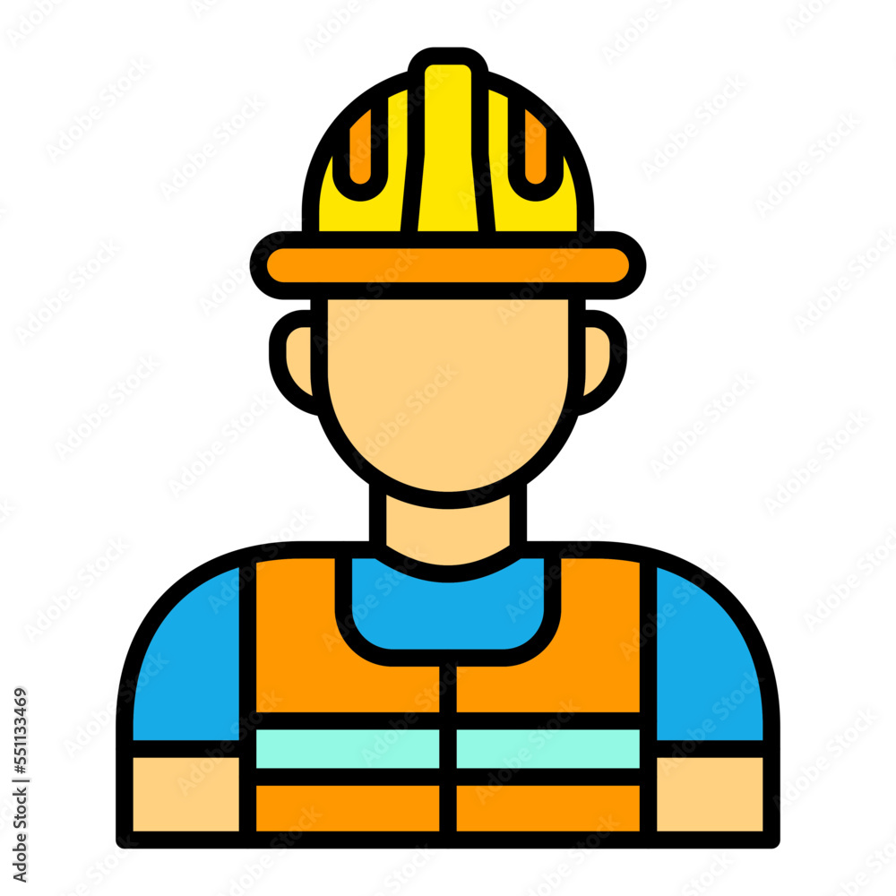 Worker Filled Line Icon Worker Filled Line Icon