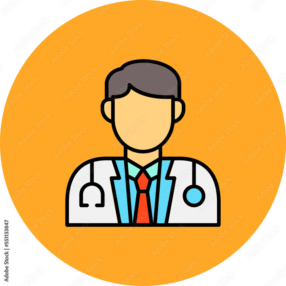 Doctor Multicolor Circle Filled Line Icon