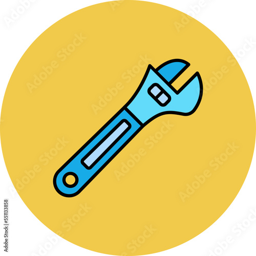 Wrench Multicolor Circle Filled Line Icon