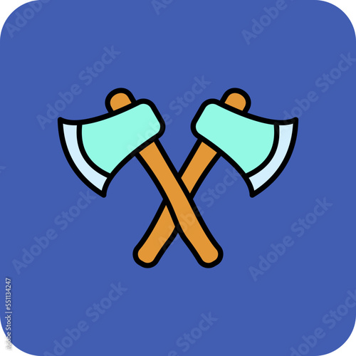 Axes Multicolor Round Corner Filled Line Icon