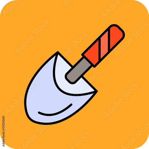 Trowel Multicolor Round Corner Filled Line Icon