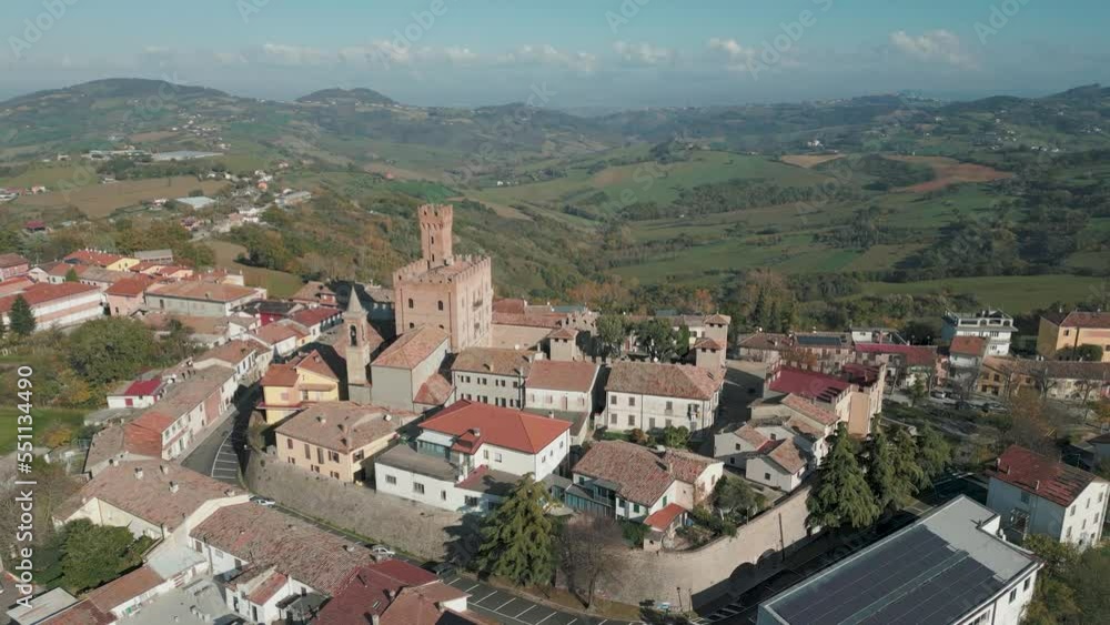 aerial view 4k 24 fps of the medieval village of Tavoleto in the province of Pesaro Urbino Marche region Italy
aerial view 4k 24 fps of the medieval village of Tavoleto in the province of Pesaro Urbino Marche region Italy