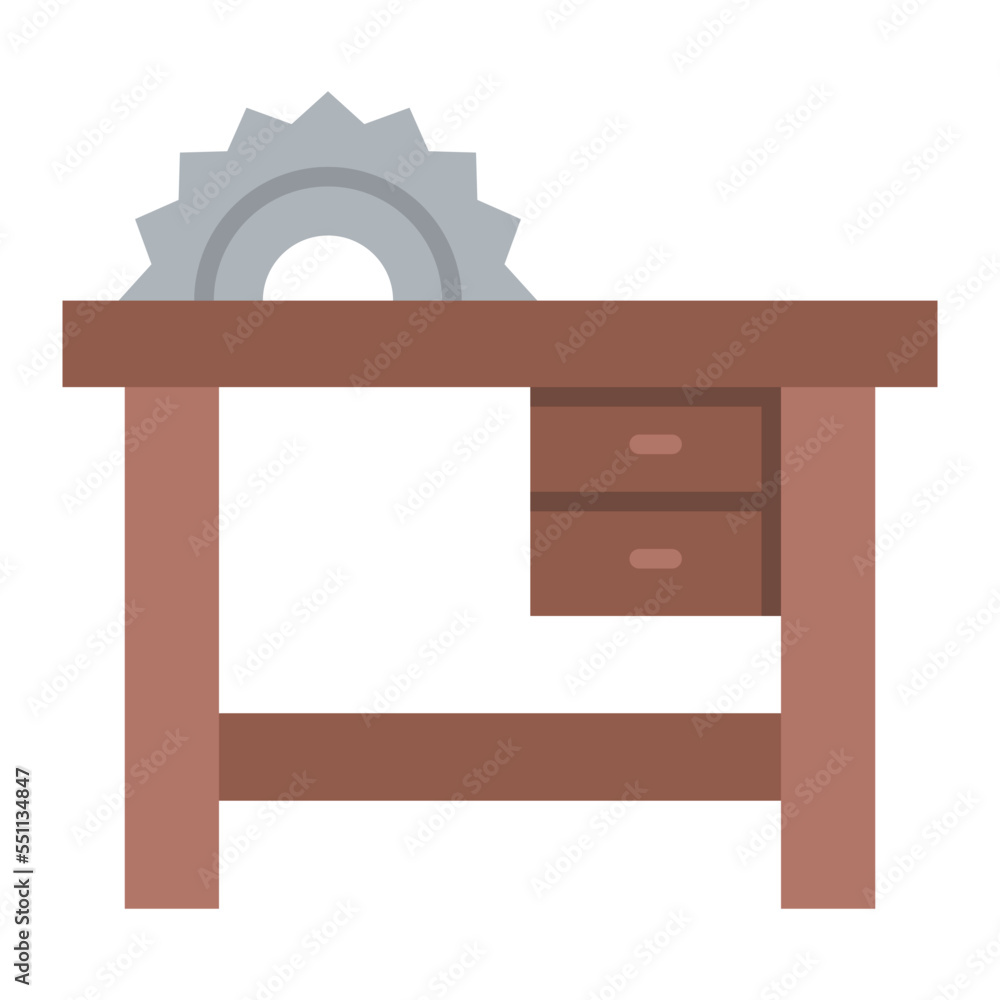 Table Saw Flat Icon Table Saw Flat Icon