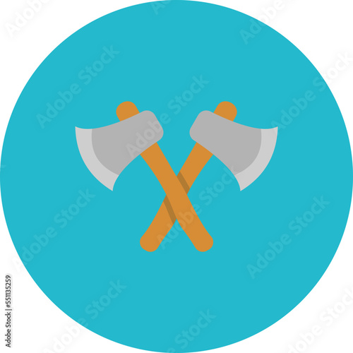 Axes Multicolor Circle Flat Icon
