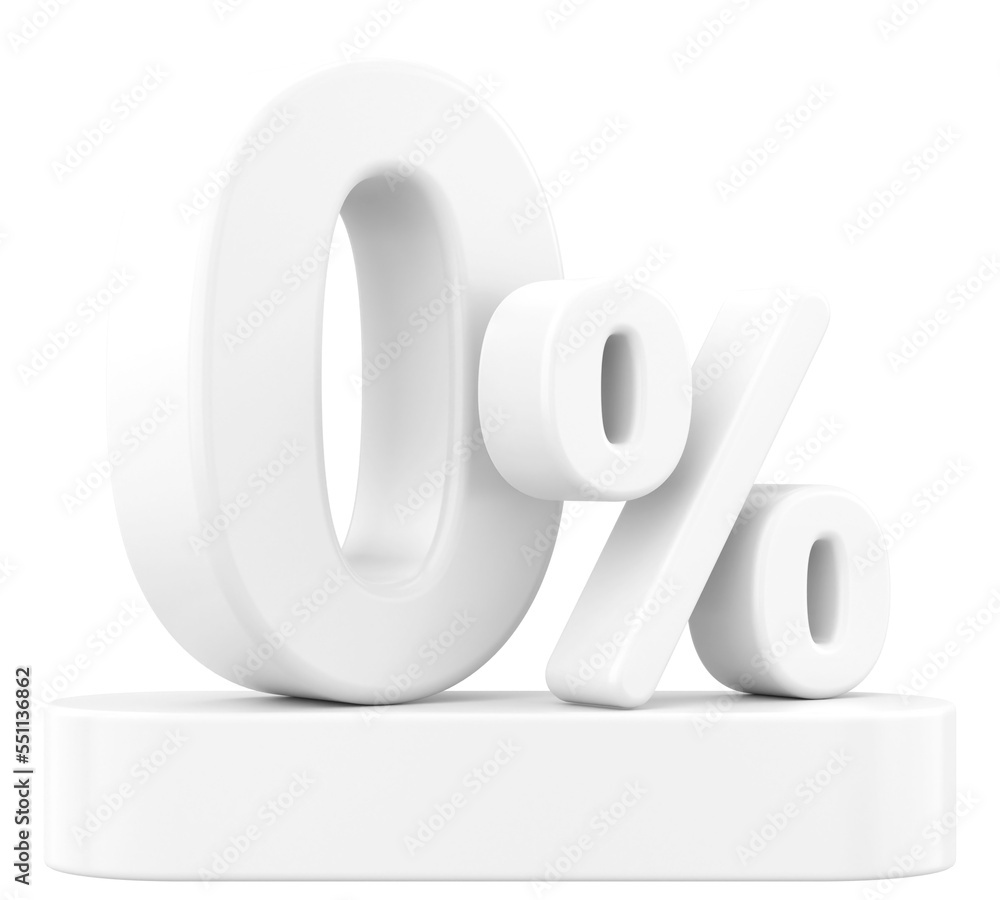 3D 0%. Zero percent installment. 3D illustration. 3D 0%. Zero percent installment. 3D illustration.