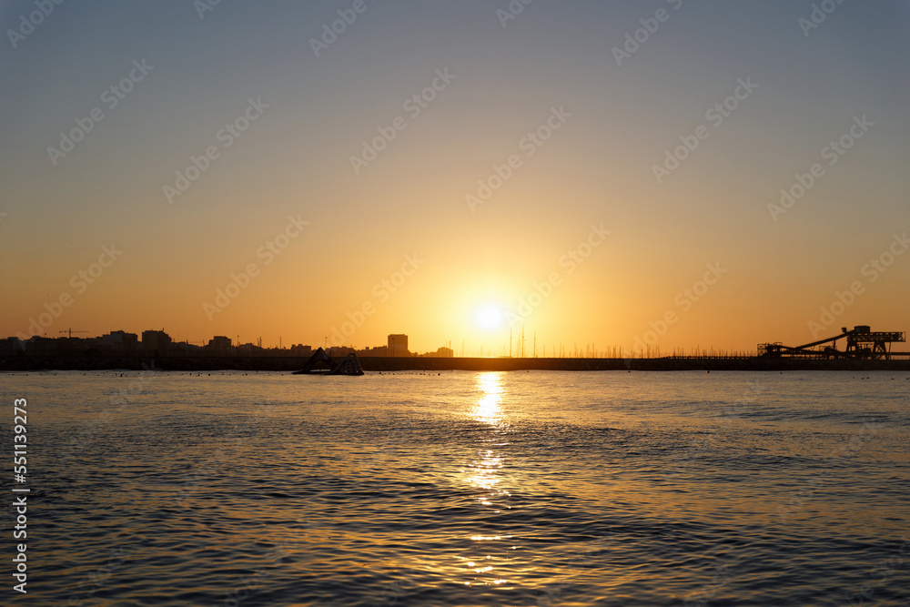 Scenic view of the sunrise over the sea