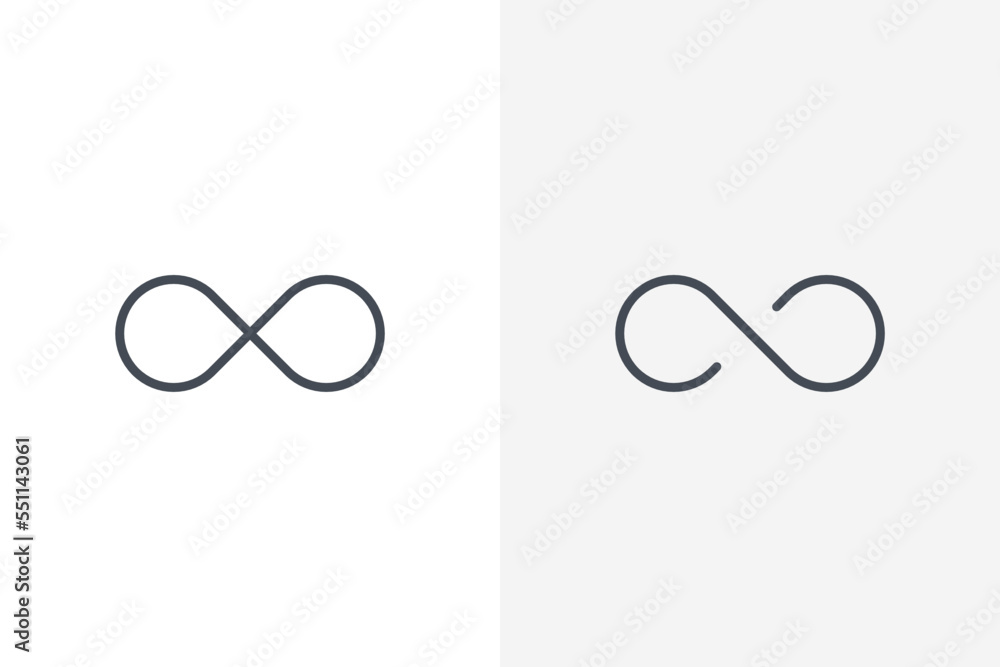 Infinity icon vector. Infinity line icon vector isolated on white background