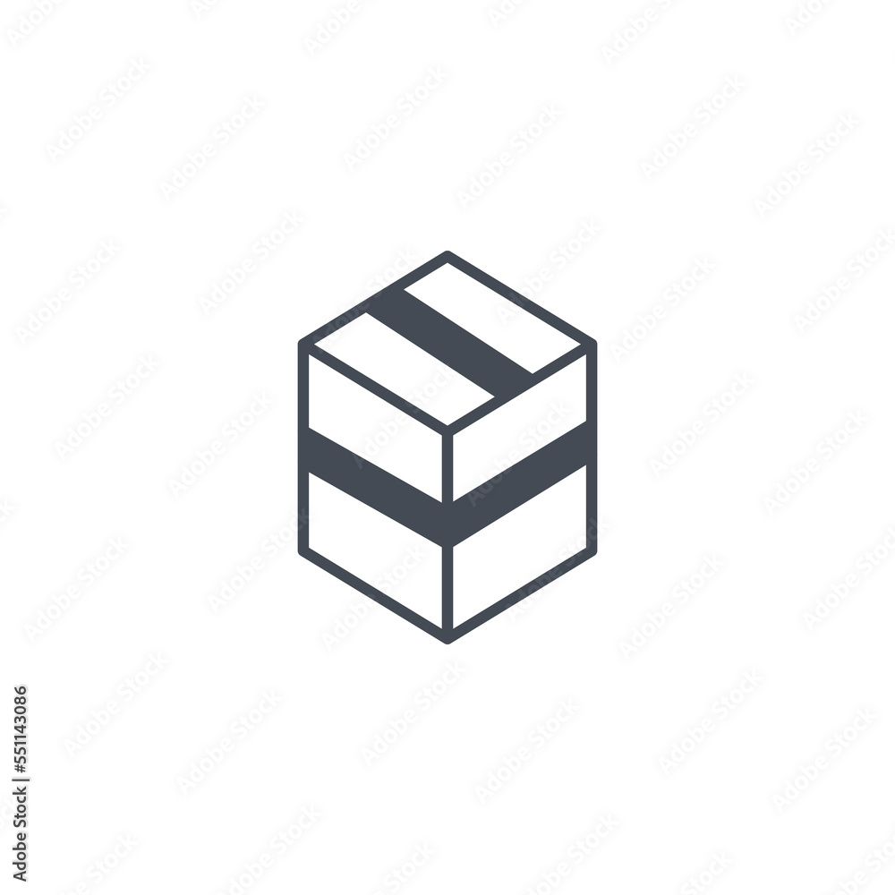Package icon vector. Box line icon vector isolated on white background Package icon vector. Box line icon vector isolated on white background