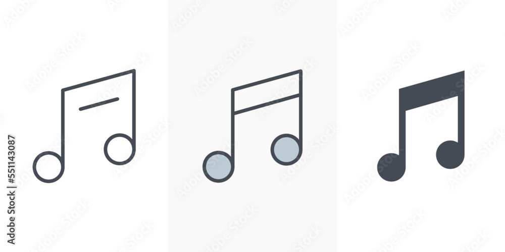 Music Note Chain Icon Music icon set vector. Music notes icon bundle isolated on white ...