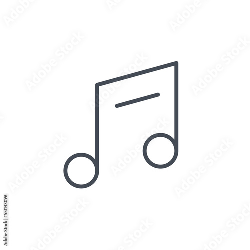 Music icon vector. Music notes line icon vector isolated on white background