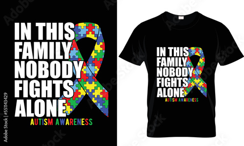  Autism Awareness day typography T-shirt design  Autism Awareness day typography T-shirt design, vintage, retro, custom. autism, autistic, heart, love autism day ribbon t-shirt design vector