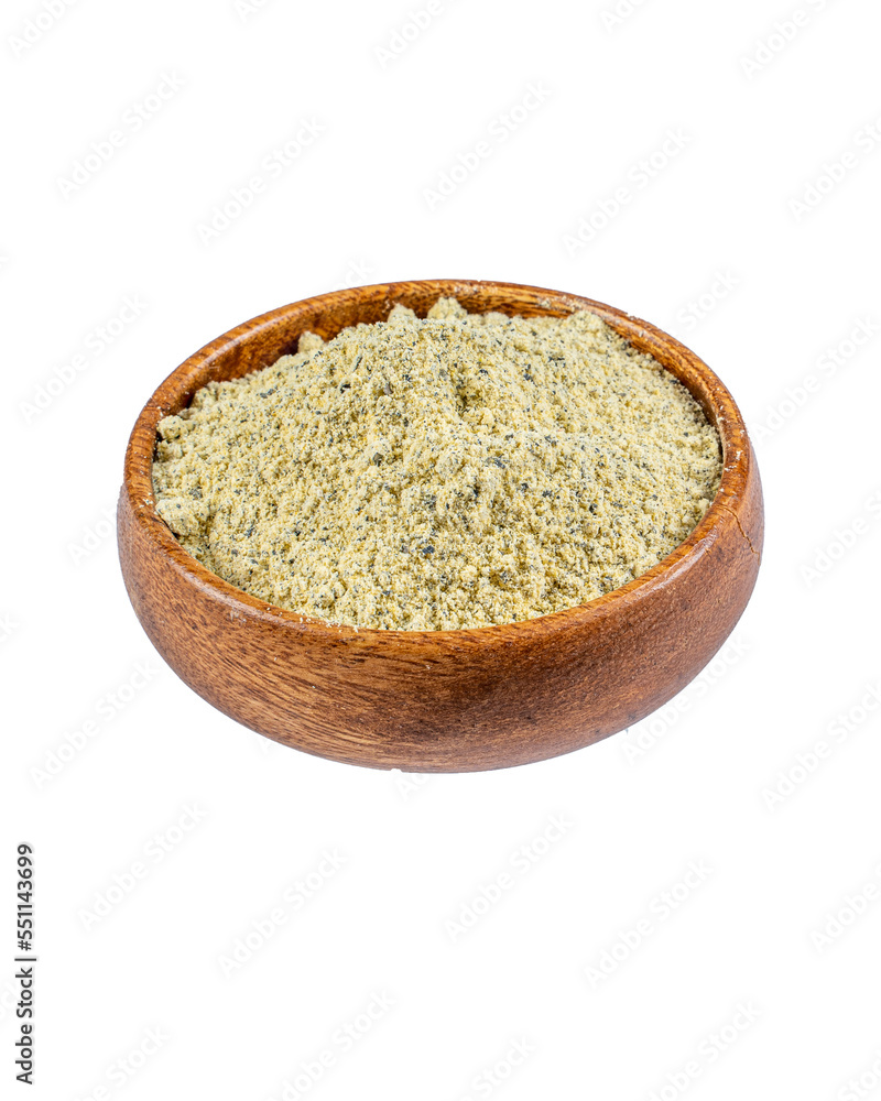 Chickpea flour is a pulse flour made from a variety of ground chickpea .Selective focus Chickpea flour is a pulse flour made from a variety of ground chickpea .Selective focus