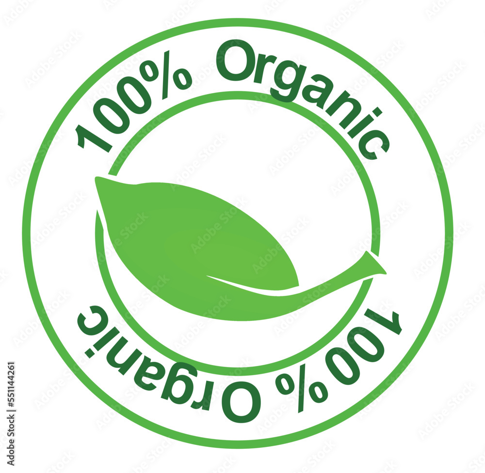 100% organic sign. vector illustration 100% organic sign. vector illustration
