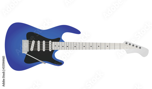 Blue electric guitar. vector illustration