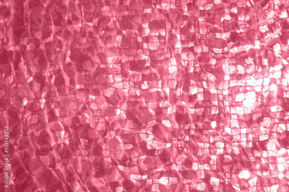 Sparkling background made of Vivid Magenta 2023 color. Color of the 2023 year Viva Magenta blurred glitter backdrop for holidays and parties. Demonstrating color of the 2023 year Viva Magenta.