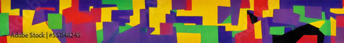 Multicolor cubism-like painting banner