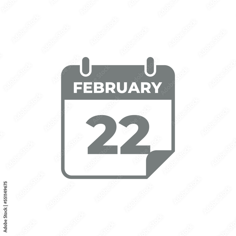 Fototapeta premium February Calendar Icon Vector Template
