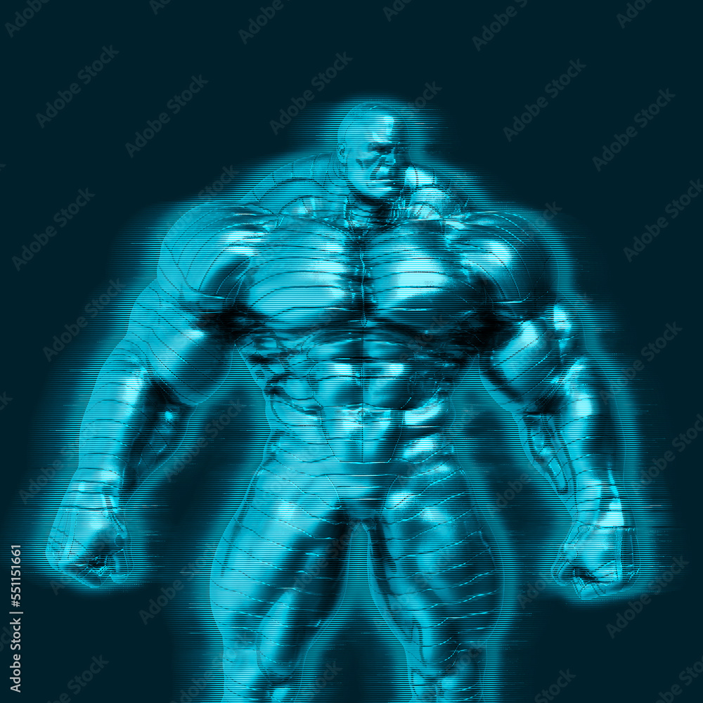 man made of steel in a white background man made of steel in a white background