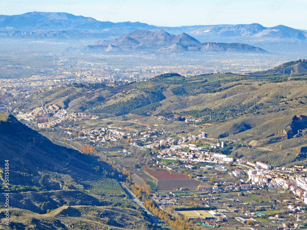 Obraz premium Mountains of the Sierra Nevada above Granada in Spain 