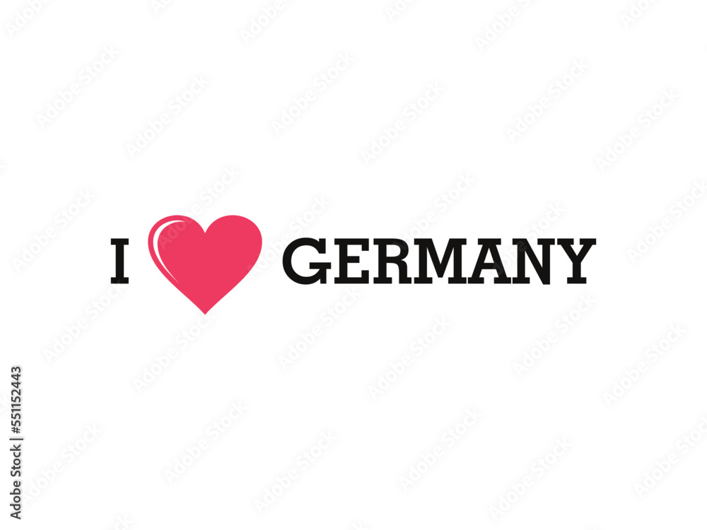 I Love Germany Country Vector Logo Template