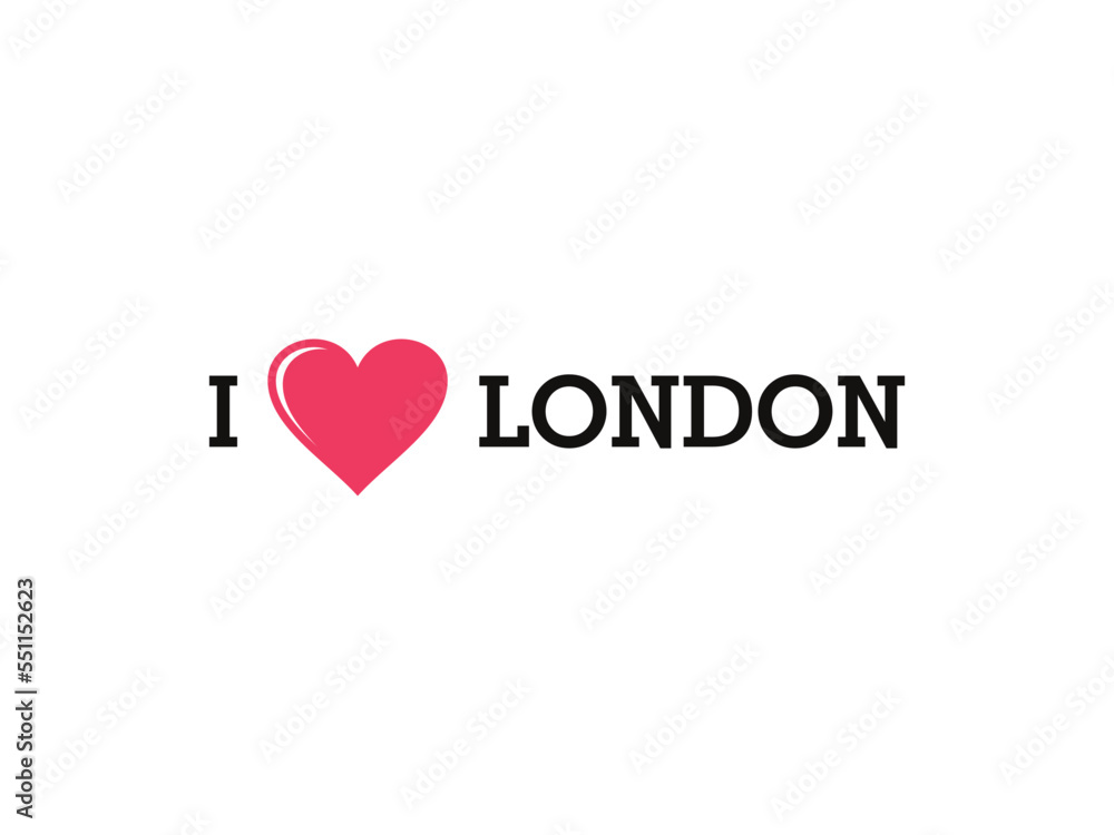 I Love London Country Vector Logo Template