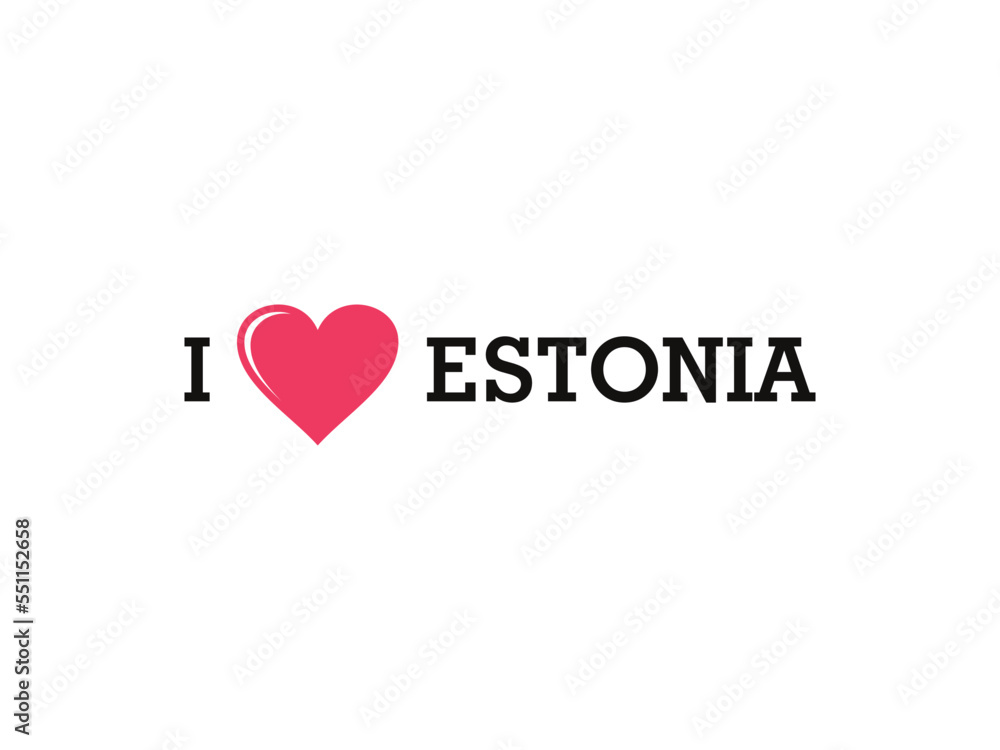 I Love Estonia Country Vector Logo Template I Love Estonia Country Vector Logo Template