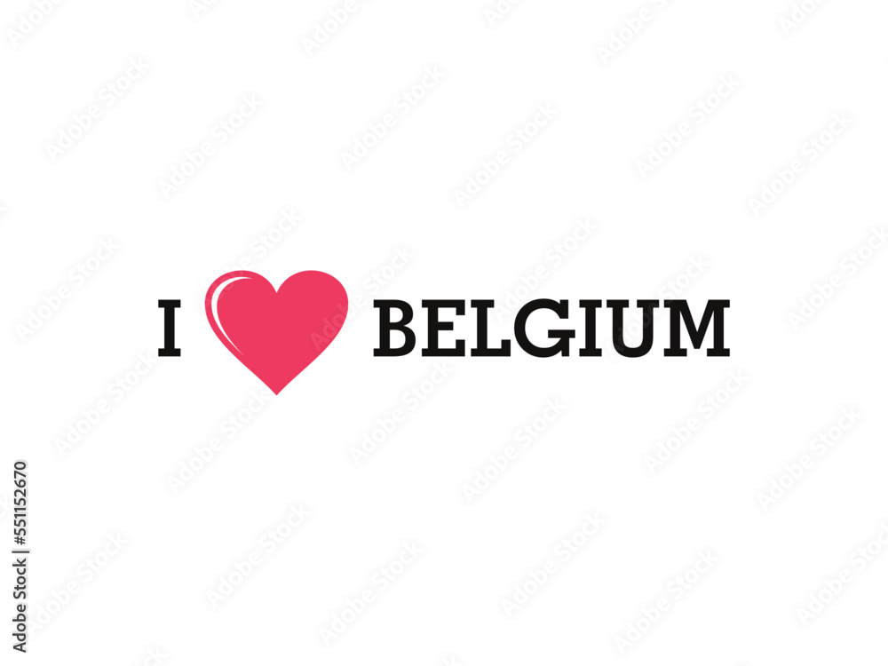 I Love Belgium Country Vector Logo Template I Love Belgium Country Vector Logo Template