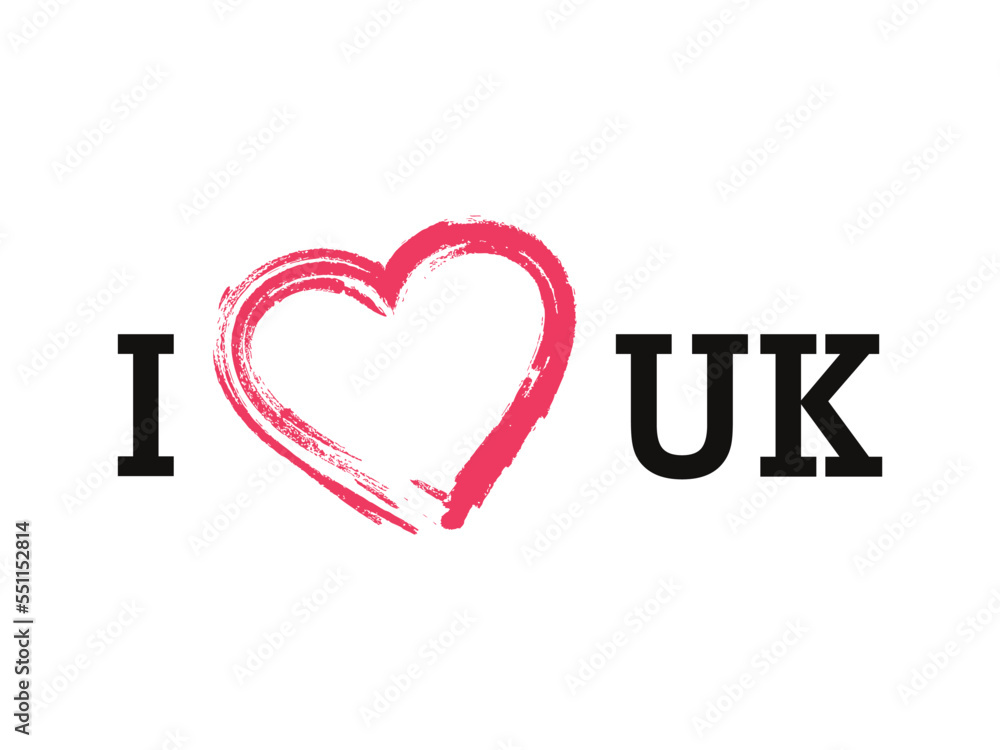 I Love UK Country Vector Logo Template I Love UK Country Vector Logo Template
