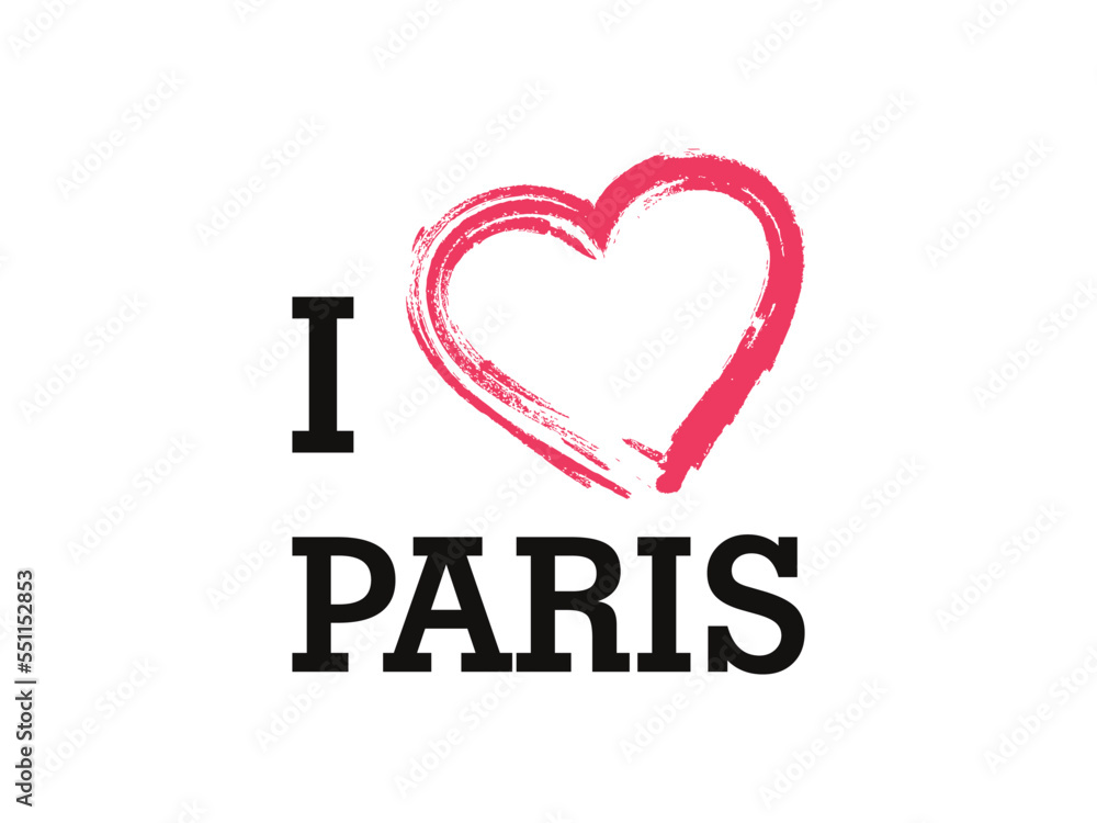 I Love Paris Country Vector Logo Template