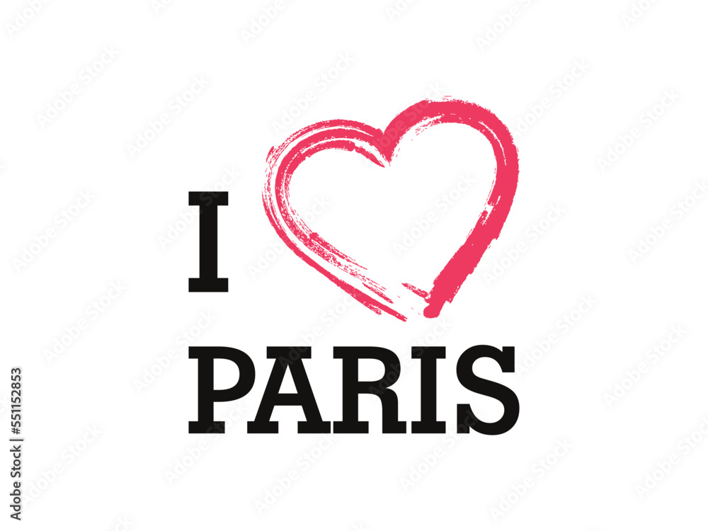 I Love Paris Country Vector Logo Template I Love Paris Country Vector Logo Template