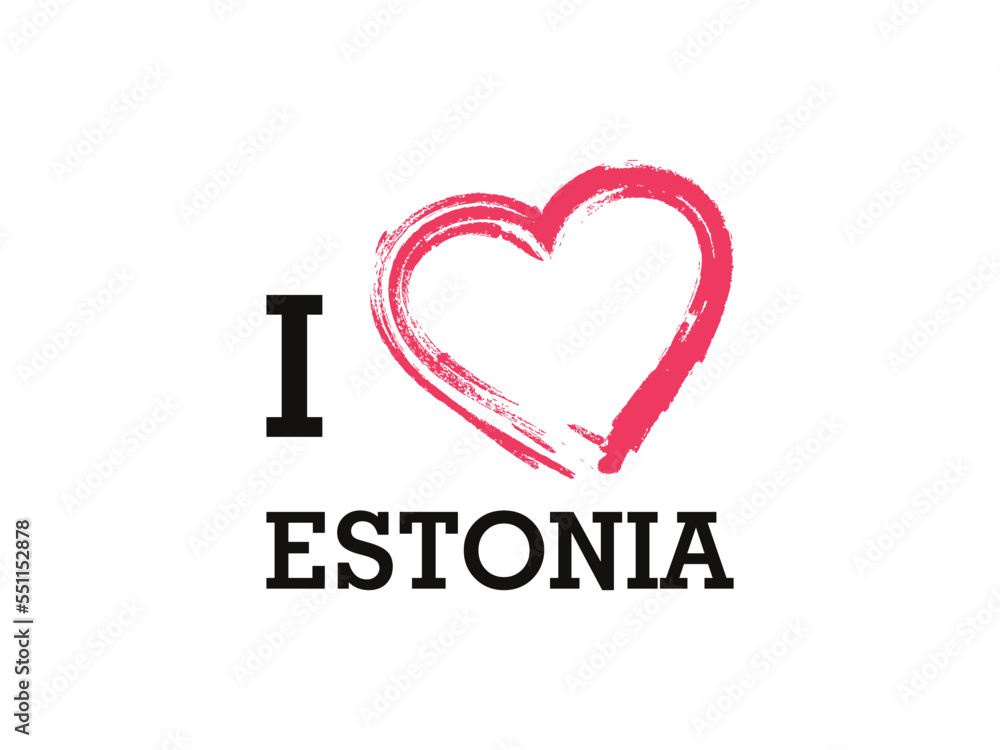 I Love Estonia Country Vector Logo Template I Love Estonia Country Vector Logo Template