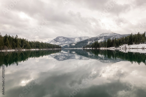 mountain lake in the morning