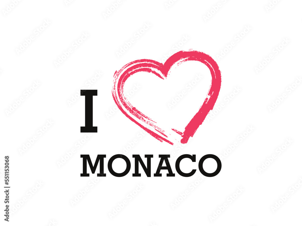 I Love Monaco Country Vector Logo Template I Love Monaco Country Vector Logo Template