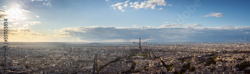 Paris aerial view with Eiffel Tower at sunset. France © Pawel Pajor