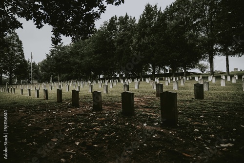 Civil war era confederate army military graveyard in Newnan, Georgia photo