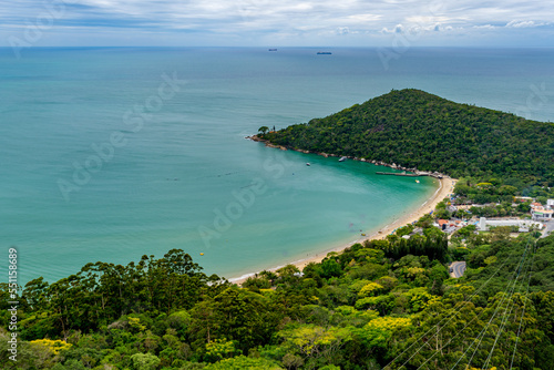 aerial beach scene in the state of santa catarina, southern region of brazil, 'praia central' region of balneario camboriu and 'laranjeiras