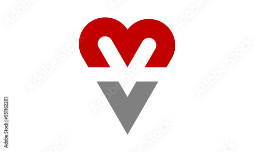 MV love letter logo design