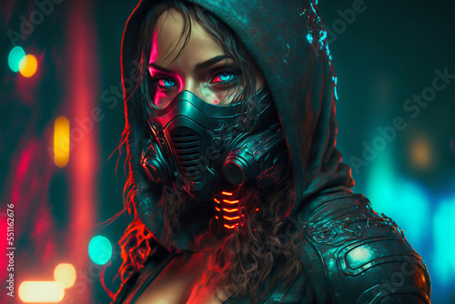 moda cyberpunk ragazza con gas maschera. generativo ai 26781123 Stock Photo  su Vecteezy