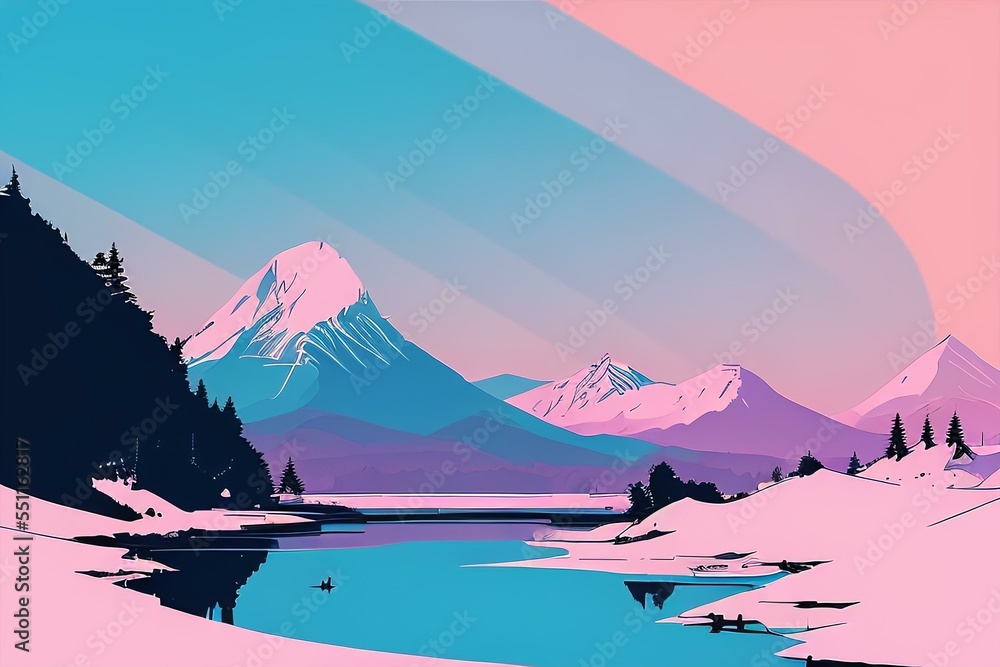 illustration of mountains background